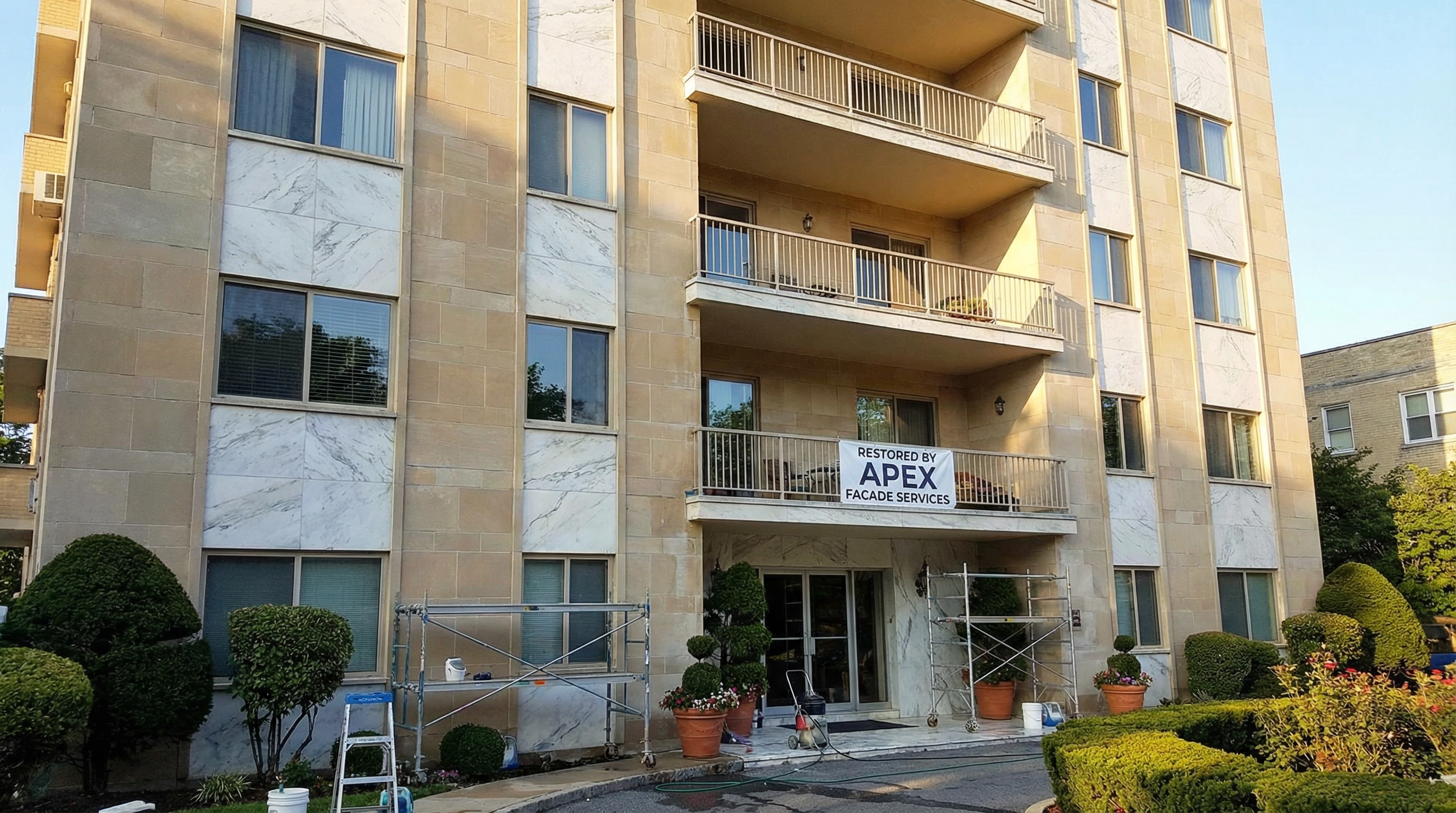 تنظيف واجهة حجرية ورخام - استعادة الجمال الأصلي