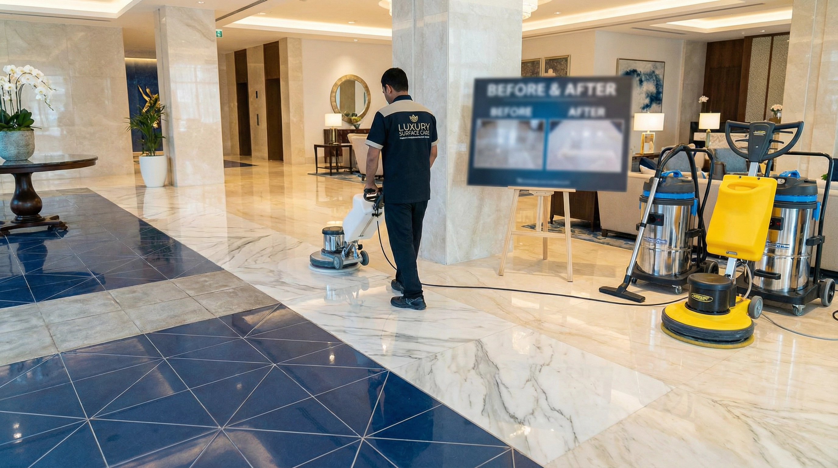 جلي وتنظيف البلاط والرخام